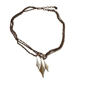 The Sak Tiered Multi-Strand Layered Chain Necklace Silver Gold Tone Minimalist